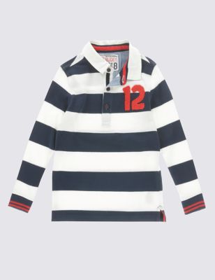 Pure Cotton Striped Rugby Top &#40;1-7 Years&#41;